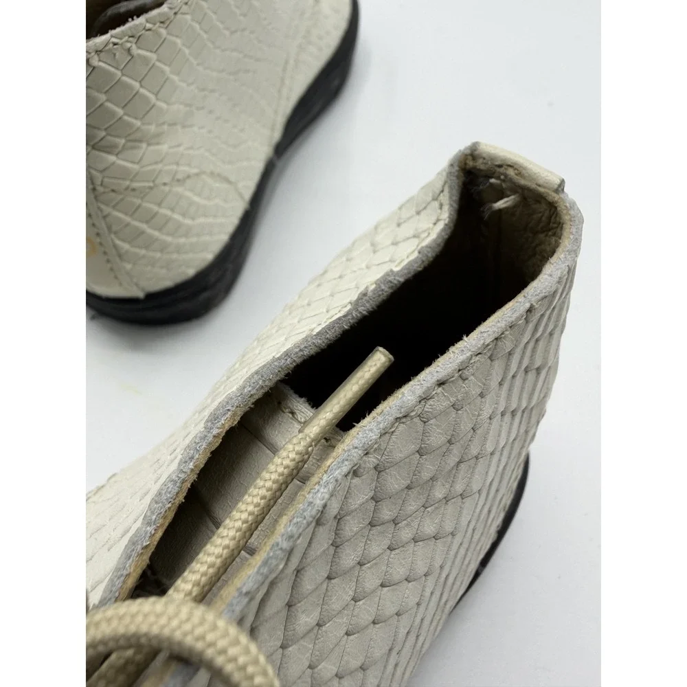 AKID Leather Faux Snakeskin Shoes White Black Toddler Size 8C